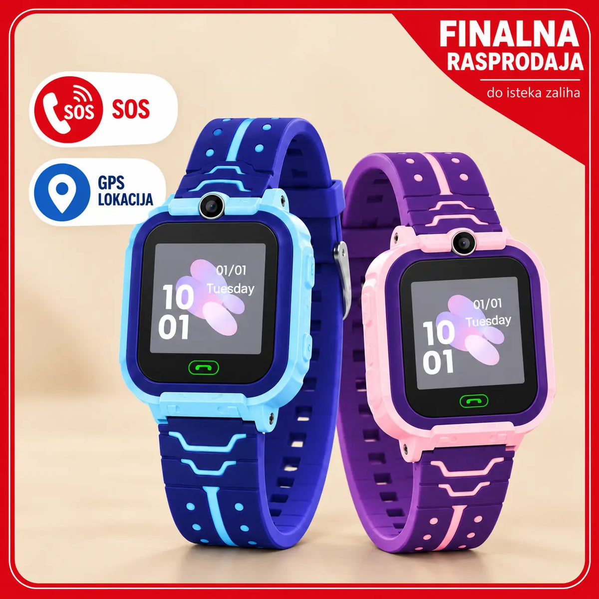 Pametni Sat Za Decu SOS Dugmetom i GPS Lokacijom