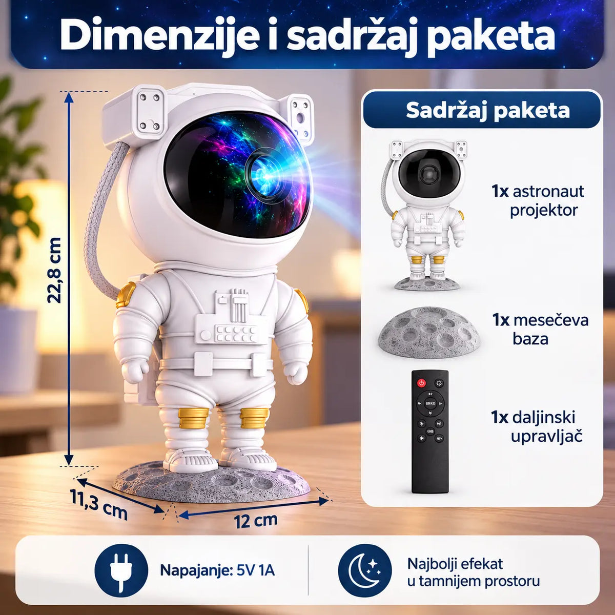 Astronaut projektor, ceo proizvod