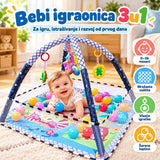 Igraonica za bebe 3u1 - podloga, gimnastika i ogradica