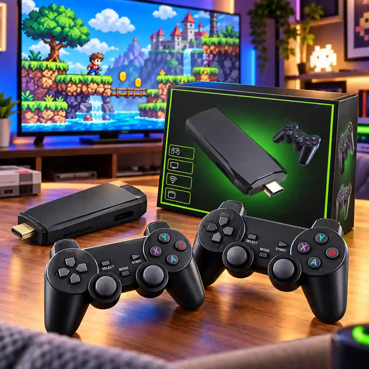 Retro konzola za igrice sa dva bežična džojstika