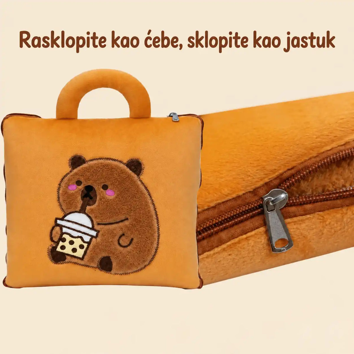 Jastuk ćebe 2u1 - plišana kapibara