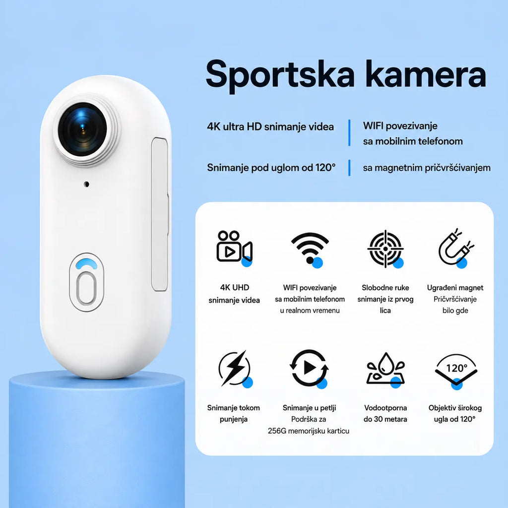 4K mini sportska kamera za različite aktivnosti