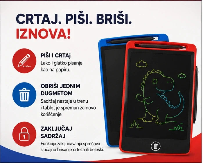 LCD tablet za crtanje i pisanje, 12 inča