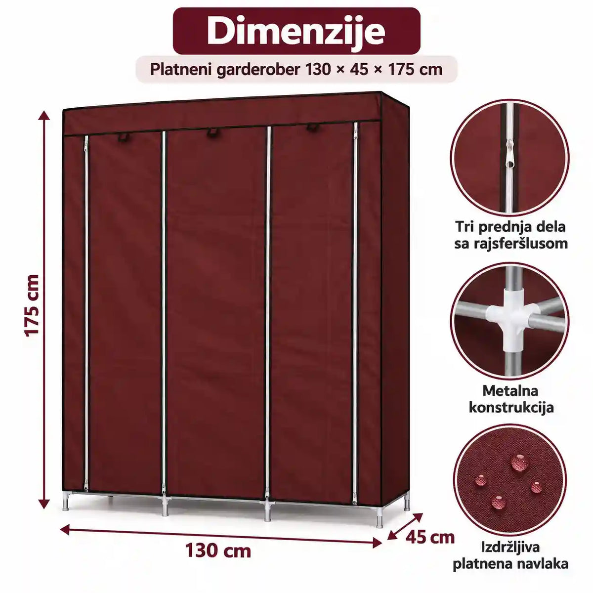 Veliki XXL platneni garderober za odlaganje odeće