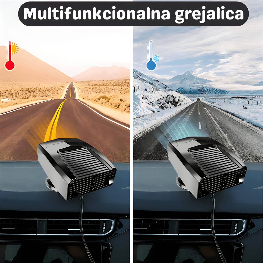 Odmrzavanje šoferšajbne pomoću auto grejalice