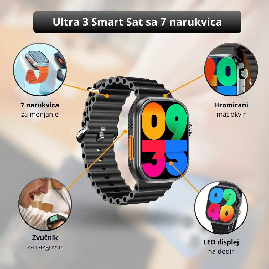Ultra 3 Smart pametni sat sa 7 narukvica